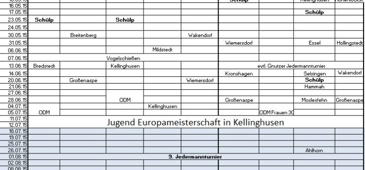 Spieltagsübersicht Spieltagsübersicht